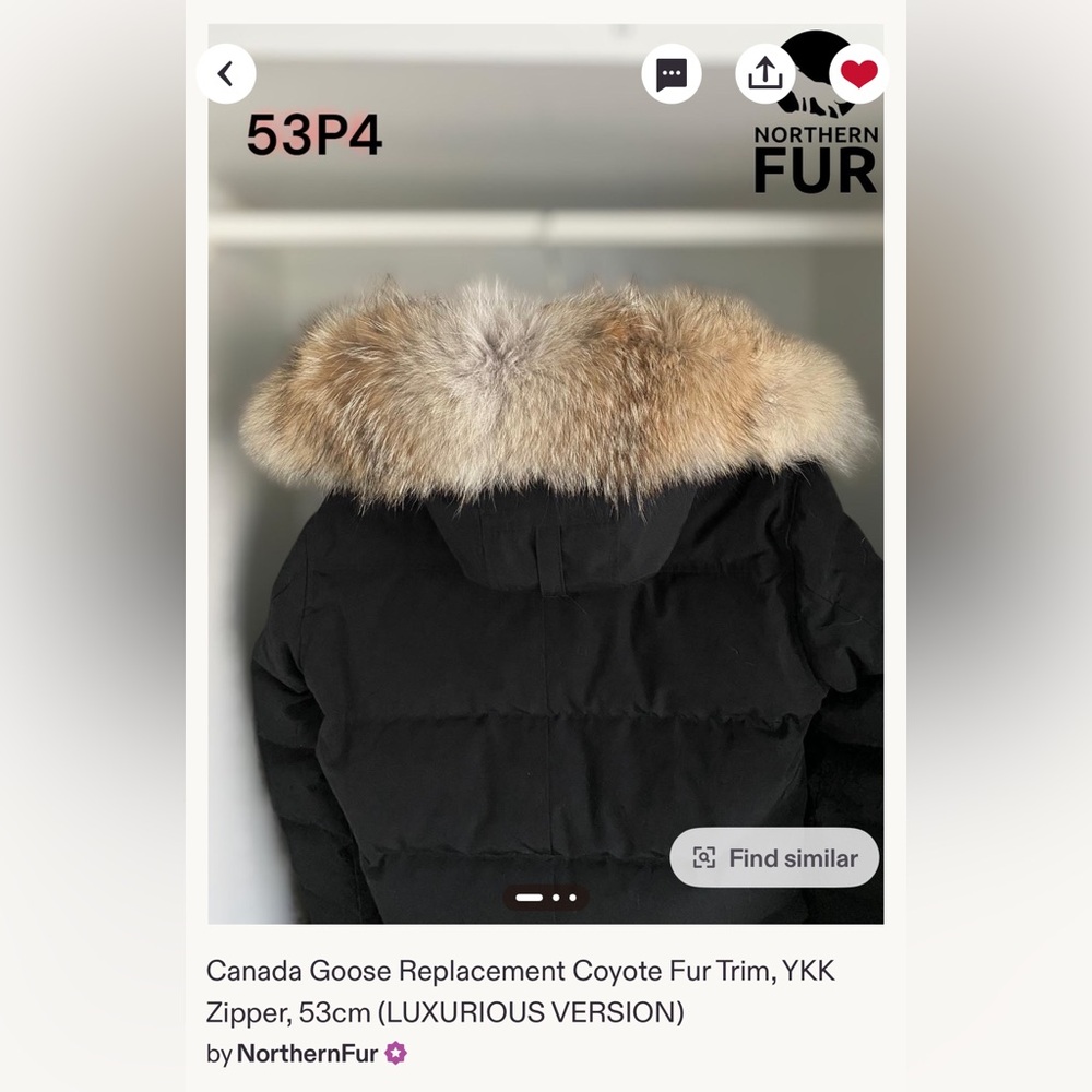 CANADA GOOSE replacement genuine Coyote Fur trim